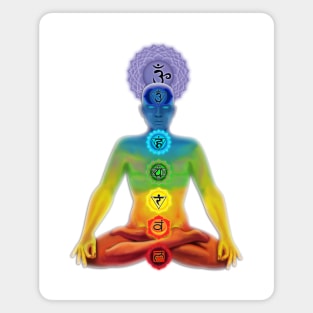 The illuminated man with chakras in the lotus position Magnet